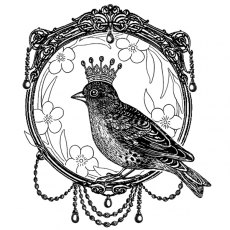 Crafty Individuals 'A Royal Bird' Red Rubber Stamp CI-378
