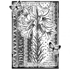 Crafty Individuals 'Dreaming of Lilies' Red Rubber Stamp CI-379