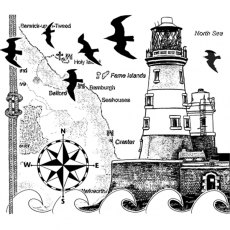 Crafty Individuals 'Grace Darling's Lighthouse' Red Rubber Stamp CI-384