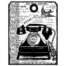 Crafty Individuals 'Chunky Vintage Telephone Tag' Red Rubber Stamp CI-403
