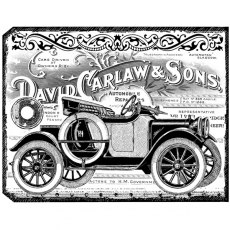 Crafty Individuals 'Chunky Vintage Car Tag' Red Rubber Stamp CI-405
