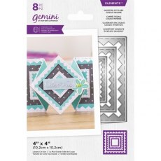Gemini - Metal Die - Elements - Inverted Stitched ZigZag Square - CLEARANCE