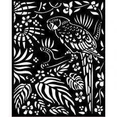 Stamperia Thick Stencil 20x25 cm - Amazonia Parrot KSTD067