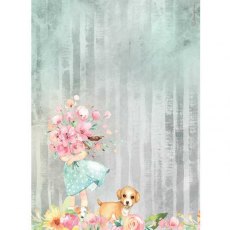 Stamperia A4 Rice paper packed - Circle of Love Bouquet and Dog DFSA4528 – 5 for £9.99