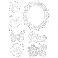 Stamperia Soft Mould A5 - Circle of Love Frame and Butterfly K3PTA572