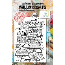 Aall & Create A7 Stamp #469 - Scripted Semicircles
