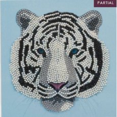 Craft Buddy "White Tiger Head" 18x18cm Crystal Art Card CCK-A77