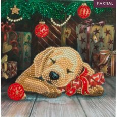 Craft Buddy "Sleepy Puppy" 18x18cm Crystal Art Card CCK-A74