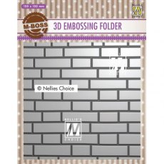 Nellies Choice 3D Emb. folder - Brick-wall EF3D023 150x150mm