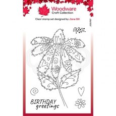 Woodware Clear Singles Fuzzy Flowers - Daisy 4 in x 6 in Stamp