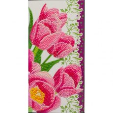 Craft Buddy Pink Tulips, 11x22cm Crystal Art Card CCK-11x22C9