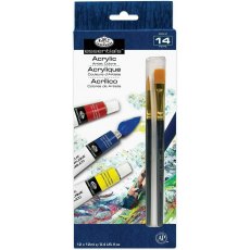 Royal & Langnickel 12 x 12ml Acrylic Paint Set with 2 Brushes ACR12-3T