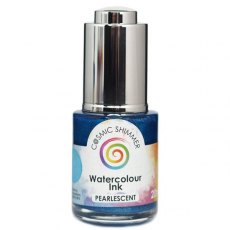 Cosmic Shimmer Pearlescent Watercolour Ink Cerulean Blue 20ml 4 For £14.99