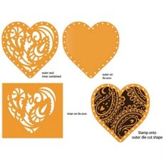 Tonic Studios Rococo Paisley Heart Die and Stamp Set