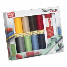 Gutermann Creativ Thread Set: Sew-All: 10 x 100m: with Textile Glue Stick 734567