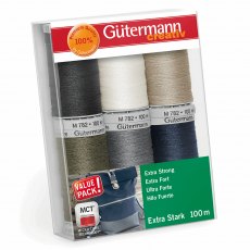Gutermann Sewing Thread Set Extra Strong 6 x 100m Basic Colours 734528 1