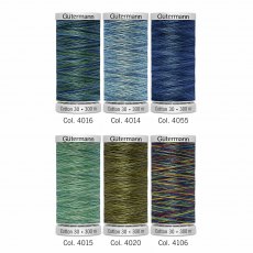 Gutermann Thread Set Variegated Blues & Greens Cotton No.30 6 x 300m 734022/3
