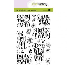 CraftEmotions Clearstamps A6 - handletter - Enjoy the day - Super star