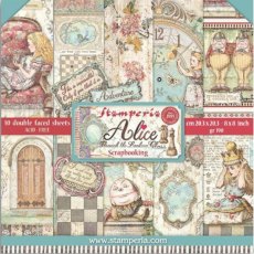 Stamperia 8"x8" Paper Pad Double Face Alice Through The Looking Glass SBBS42