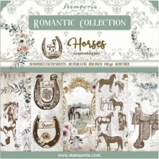 Stamperia Small Pad 10 sheets cm 20,3x20,3 (8"x8") Double Face Romantic Horses