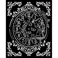Stamperia Thick Stencil 20x25 cm - Alice Clock KSTD090