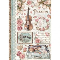 Stamperia A4 Rice Paper Packed - Passion Music – 5 for £9.99 DFSA4621