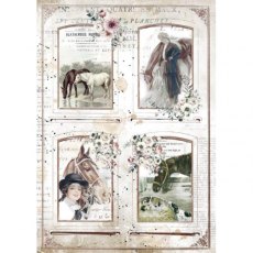 Stamperia A4 Rice Paper Packed - Romantic Horses 4 Frames – 5 for £9.99 DFSA4581