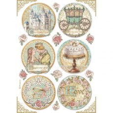 Stamperia A4 Rice Paper Packed - Sleeping Beauty Rounds – 5 for £9.99 DFSA4576