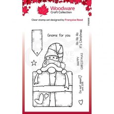 Woodware Clear Singles Gnome Gift 4 in x 6 in Stamp FRS866