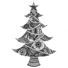 Crafty Individuals 'O Christmas Tree' Red Rubber Stamp CI-530