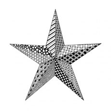 Crafty Individuals 'Zentangle Star' Red Rubber Stamp CI-533