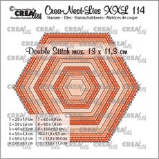 Crea-Nest-Lies XXL Dies No. 114, Hexagons With Double Stitch CLNestXXL114