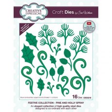 Creative Expressions Sue Wilson Pine and Holly Spray Craft Die - CLEARANCE