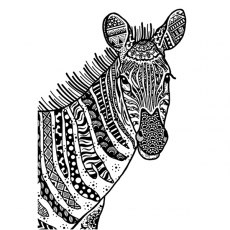 Crafty Individuals 'Happy Zebra' Red Rubber Stamp CI-566