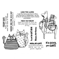 Crafty Individuals 'It's Cool for Cats' Red Rubber Stamp CI-570