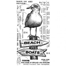 Crafty Individuals 'Counting Seagulls' Red Rubber Stamp CI-576