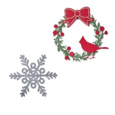 Sizzix Thinlits Die Set 9PK - Wreath & Snowflake