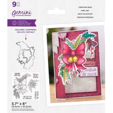 Gemini Floral Spray Stamp & Die - Christmas Bow
