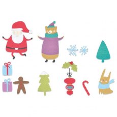 Sizzix Thinlits Die Set 11PK - Doodle Christmas