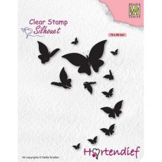 Nellies Choice Clearstamp - Silhouette Pets - Butterflies SIL094