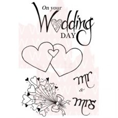 Woodware Stamps Mr and Mrs Hearts