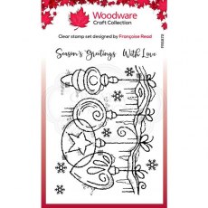 Woodware Clear Singles Frosted Baubles 4 in x 6 in Stamp