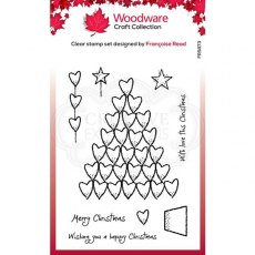 Woodware Clear Singles Heart Tree 4 in x 6 in Stamp