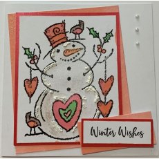 Woodware Clear Singles Loving Snowman 4 in x 6 in Stamp
