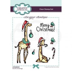Creative Expressions Designer Boutique Collection Giraffe Greetings A6 Clear Stamp Set