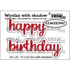 Crealies Wordzz dies with shadow no. 01, EN: Happy Birthday CLWZEN01