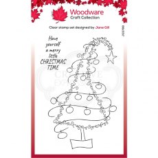 Woodware Clear Singles Festive Fuzzies - Tall Christmas Tree 4 in x 6 in Stamp