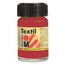 Marabu Textil Fabric Paint 15ml Coral Red 036 - 4 For £11.99