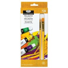 Royal & Langnickel 12 x 12ml Gouache Paint Set with 2 Brushes GOU12-3T