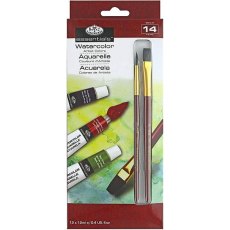 Royal & Langnickel 12 x 12ml Watercolor Paint Set with 2 Brushes WAT12-3T